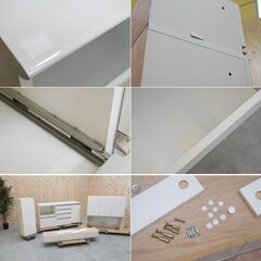 【配送完了9/15】≪zyt1863ジ≫ Pamouna/パモウナ 大型キッチンボード/食器棚 幅160cm 高さ約220cm 上置き棚付属 壁面収納 Hettich/ヘティヒ 中古家具/宮城県仙台市 61225-11の画像