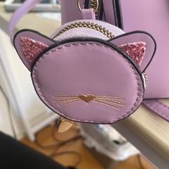 ラベンダー ショルダーバック 猫耳付きの画像