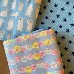 Wガーゼ3種類 (シロクマ、マカロン、星)未使用です