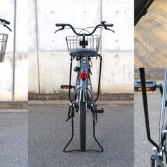 【2/12受渡完了】≪B045ジ限≫ COCONUT/ココナッツ 自転車 変速なし 鍵付き 27インチ 黒色/ブラック系 通勤/通学 ママチャリ/シティサイクル 現状品の画像