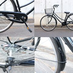 【2/12受渡完了】≪B045ジ限≫ COCONUT/ココナッツ 自転車 変速なし 鍵付き 27インチ 黒色/ブラック系 通勤/通学 ママチャリ/シティサイクル 現状品の画像