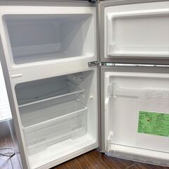 札幌 東区 ヤマダセレクト 87L 2ドア冷蔵庫 2020年製 YRZ-C09H1 ホワイト コンパクト シルバー 冷凍 野菜室 の画像