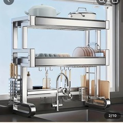 ステンレス製ダブルレイヤーキッチンラックの画像