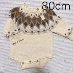 ⑬ tete a tete  バースデイ　ロンパース　80cm