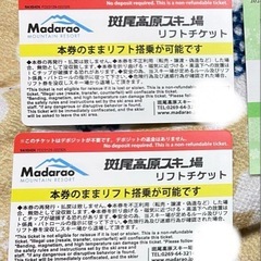斑尾高原スキー場　リフト券　2025年