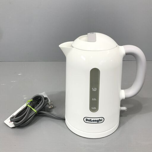25K067 ジ2 デロンギ DeLonghi 電気ケトル JKP240J 0.75L ホワイト 中古