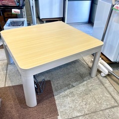 ユアサ こたつ 75x75 正方形 天板リバーシブル ホワイト＆...