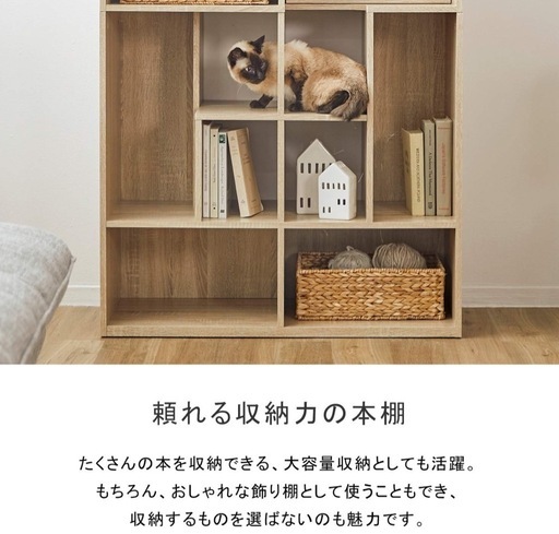 収納棚にもなる キャットタワー キャットウォーク ナチュラル 本棚　LOWYA ロウヤ キャットタワー 収納棚【最終値下げ】