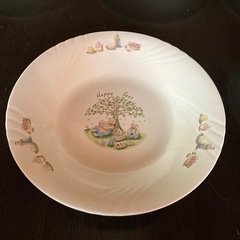 【新品未使用】ハッピーベアー　カレー皿×5枚　21.5cm 中深皿　レトロの画像