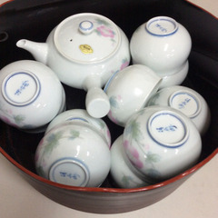 ★ 湯のみ 10客 急須 ケース付 花柄 未使用 有田焼の画像