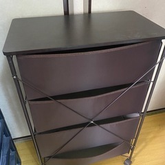 ランドリーチェスト　4段キャスター付き　収納ケース　衣装ケースの画像
