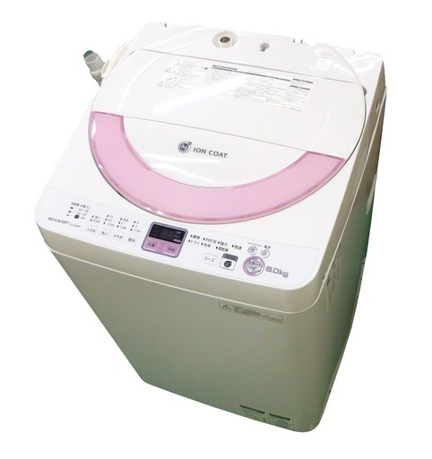 【早い者勝ち】シャープ ES-GE6N-P 6kg 全自動洗濯機！おしゃれピンク＆高性能✨省エネ＆静音！格安出品時短＆節水モデル✨コンパクトで設置しやすい