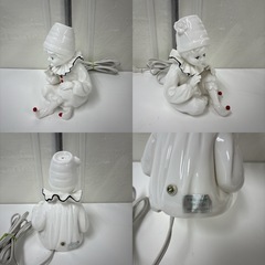 I540 🌈 アンティーク ピエロのルームランプ 陶器製 ⭐ クリーニング済 ⭐ 動作確認済みの画像