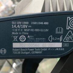 BOSCH コードレス投光器 GLI18V-1900 2017年製 中古の画像