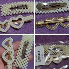 パールヘアクリップ2個セット（新品）の画像