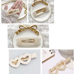 パールヘアクリップ2個セット（新品）の画像