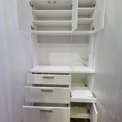 【バナナ苫小牧】 ニトリ キッチン家具 キッチンボード  キッチン収納  食器棚 レンジ台 キッチン棚  ホワイトの画像
