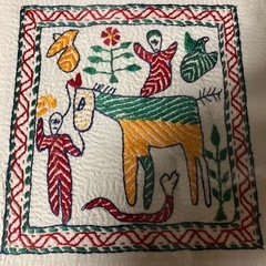 バングラデシュ　🇧🇩の刺繍の額の画像