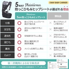 抱っこ紐　ヒップシート　美品　の画像