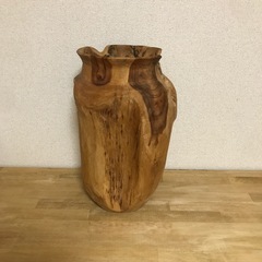 木壺　天然木　くりぬき　切り株　置物　飾り　フラワーベース　花瓶の画像