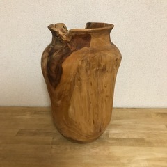 木壺　天然木　くりぬき　切り株　置物　飾り　フラワーベース　花瓶の画像