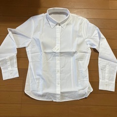 Lレディースシャツ白７部袖 の画像