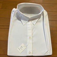 Lレディースシャツ白７部袖 
