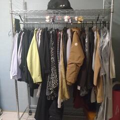 【受渡予定済】　ハンガーラック　スチールラック　服収納　かばん収納