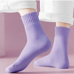 靴下 レディース 暖かい ソックス 厚手 お洒落 明るく 防寒 吸汗速乾 5足組の画像