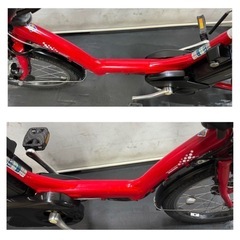 業界最長1年保証 1都4県全域送料無料　ブリヂストン　20インチ 子供乗せ　赤　電動アシスト自転車　g205の画像