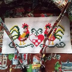 体操服袋・お着替え袋 鶏の刺繍付きの画像