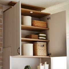 突っ張り式フレンチカントリー調　洗濯機ラック　ニトリ　ランドリーラック　未使用の画像