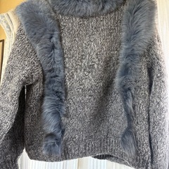 ★4　毛皮　ファーニット　カーディガン　ジャケット　ニットカーディガン レディース ファー　モヘア混　OS-177の画像