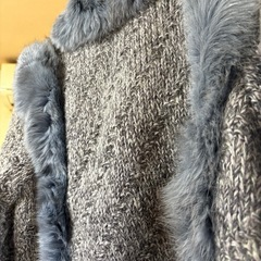 ★4　毛皮　ファーニット　カーディガン　ジャケット　ニットカーディガン レディース ファー　モヘア混　OS-177の画像