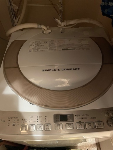シャープ　洗濯機　7キロ　2016年製