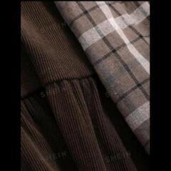 茶色 ワンピースの画像