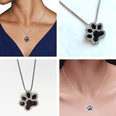 ラインストーン/肉球ネックレス（新品）の画像