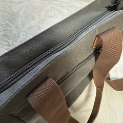 【美品】キャンバストートパース ショルダー クロスボディ ワークバッグ カジュアルハンドバッグ マルチポケット トップハンドルバッグの画像