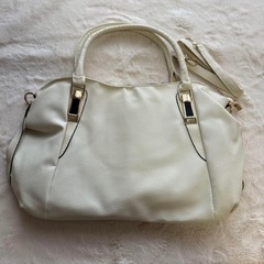 【美品】ショルダー トート バッグ 多機能 2WAY 斜めがけ オフィス オシャレ 大人可愛い ホワイトの画像