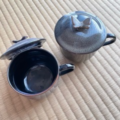 夫婦湯呑み　コップ　蓋つきマグカップ　コーヒー　茶碗蒸しの画像
