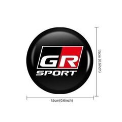 2個セット GR SPORT トヨタ TOYOTA GAZOO Racing ガズー レーシング 3D クリスタルエンブレム 15mm 鍵穴マーク 鍵穴隠し キーレス 内装 TRDの画像
