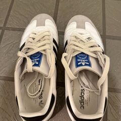 【清掃済み】【美品】adidas samba 27.0cm アディダス サンバ 白x黒の画像