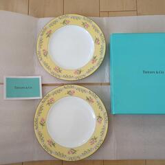 再値下げ　新品　Tiffany　ピンクチューリップ　ペア皿