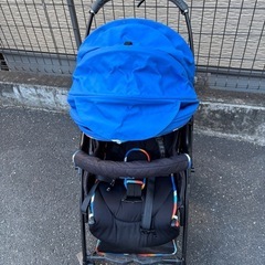 ベビーカー ピジョン ランフィ　レインカバー付きの画像