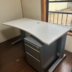 大型デスク　デスク下キャビネット付