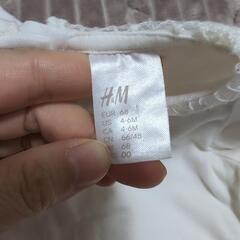 H&M レース付き襟ロンパース 68cm 74cm 2枚セットの画像