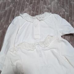 H&M レース付き襟ロンパース 68cm 74cm 2枚セットの画像