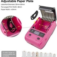 新品未使用　小型【ラベルメーカー】スマホ iPhone Android サーマルラベルピンクの画像