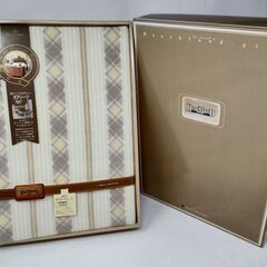 U【未使用】大阪西川　ボアタッチシーツ　140cm×240cm　シングル用　寝具　防寒　ベージュ系の画像
