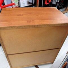 木製 チェスト 4段 幅74.5×奥行45.5×高さ89cm ブラウン系 タンス 箪笥 収納家具 苫小牧西店の画像